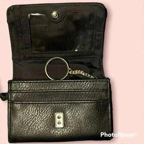 Liz Claiborne Small Black Leather Wallet - Picture 1 of 2